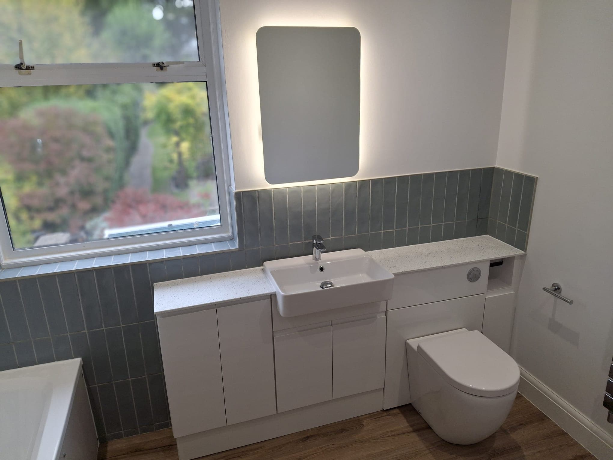 Clean, freshly finished bathroom completed by HOC Home Improvements in Surrey